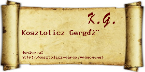 Kosztolicz Gergő névjegykártya