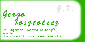 gergo kosztolicz business card